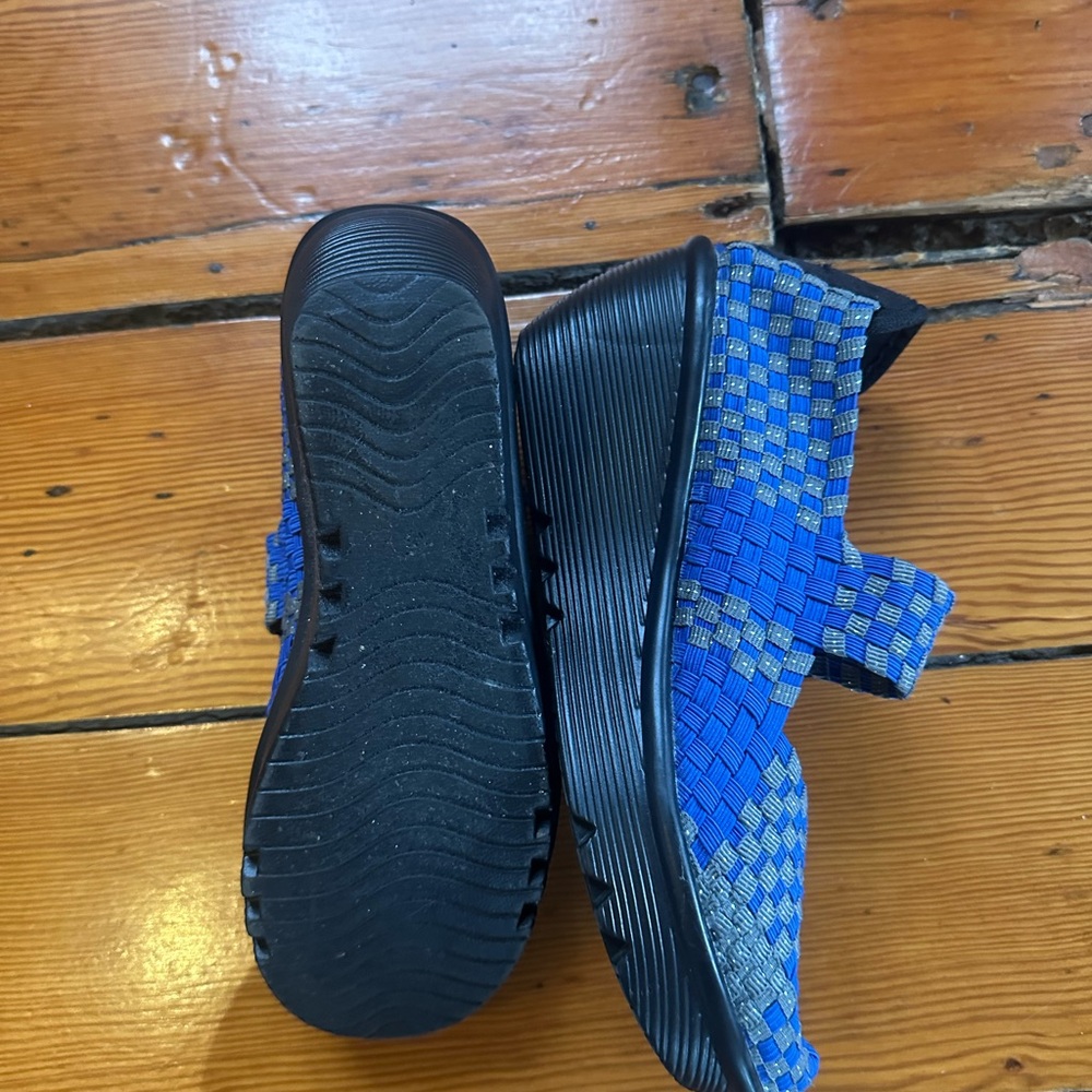 Blue Woven Slip-On Men's Comfort Shoe